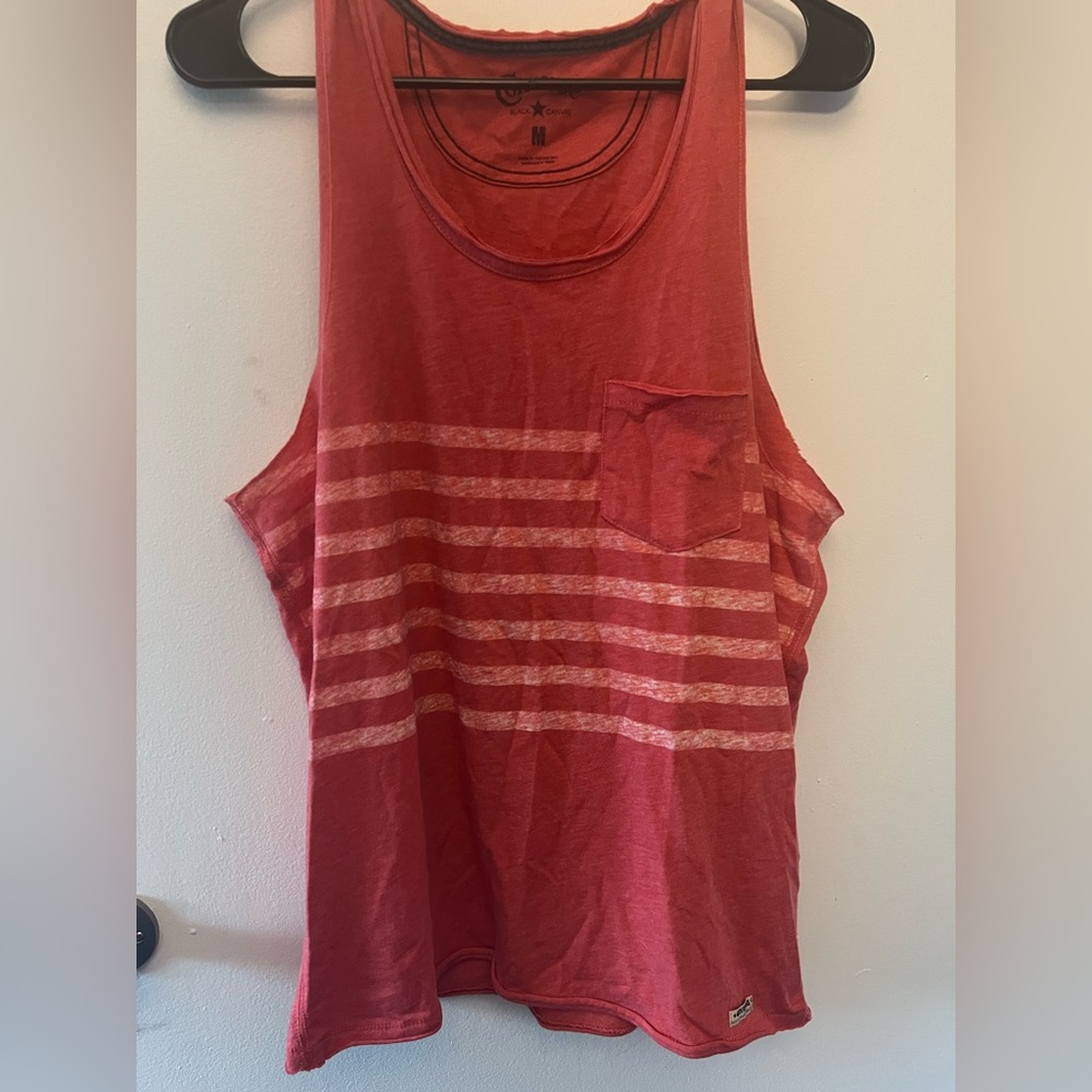 Red Converse Black Canvas Striped Tank